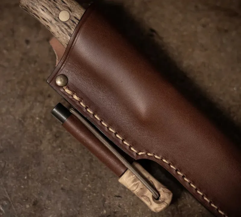 Casstrom Lars Fält Knife Leather Sheath with Firesteel Loop-2