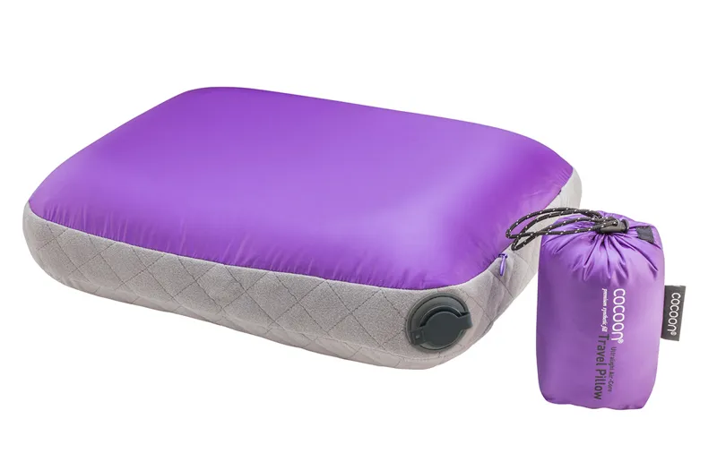 Cocoon Ultralight Air-Core Travel Pillow - Purple and Grey 28 x 38cm 115g