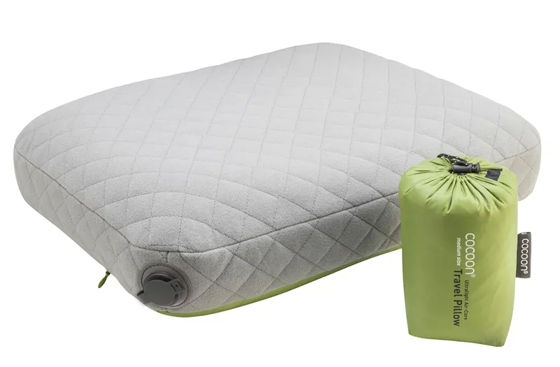 Cocoon Ultralight Air-Core Travel Pillow - Wasabi and Grey - 28 x 38 cm 115 g-1