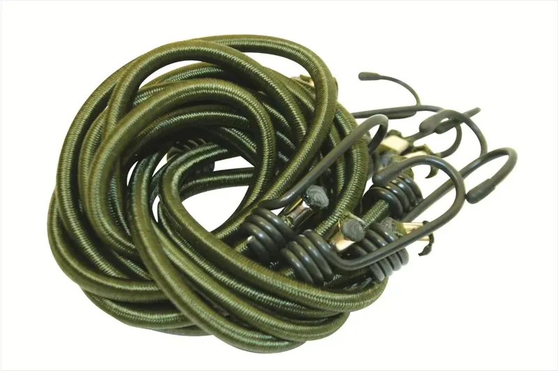 BCB Elasticated Bungees - Pack of 4 - 1m long Olive Green