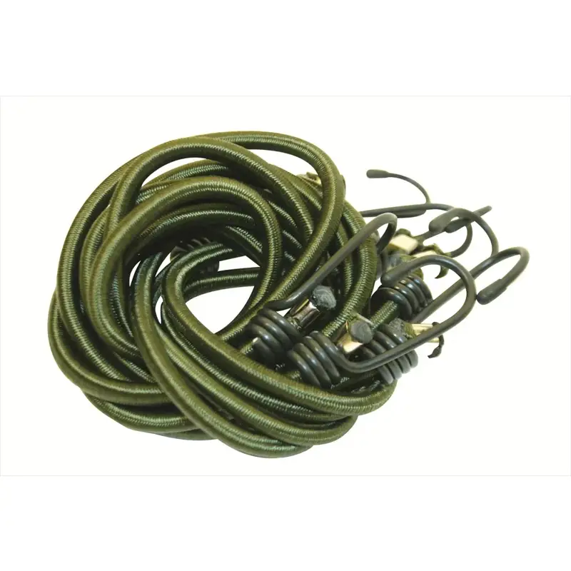 BCB Elasticated Bungees  Pack of 4  1m long Olive Green