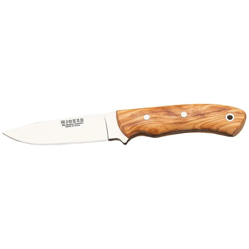 Joker: CO-17 Continental 9.5cm full tang knife with stainless steel blade - Olive wood handle