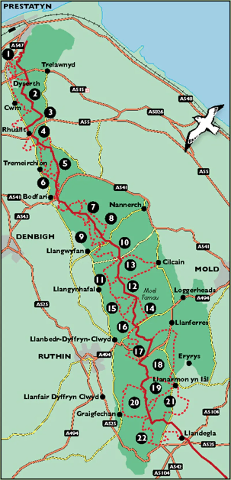 Walks on the Clwydian Range - David Berry - Kittiwake Guides-1