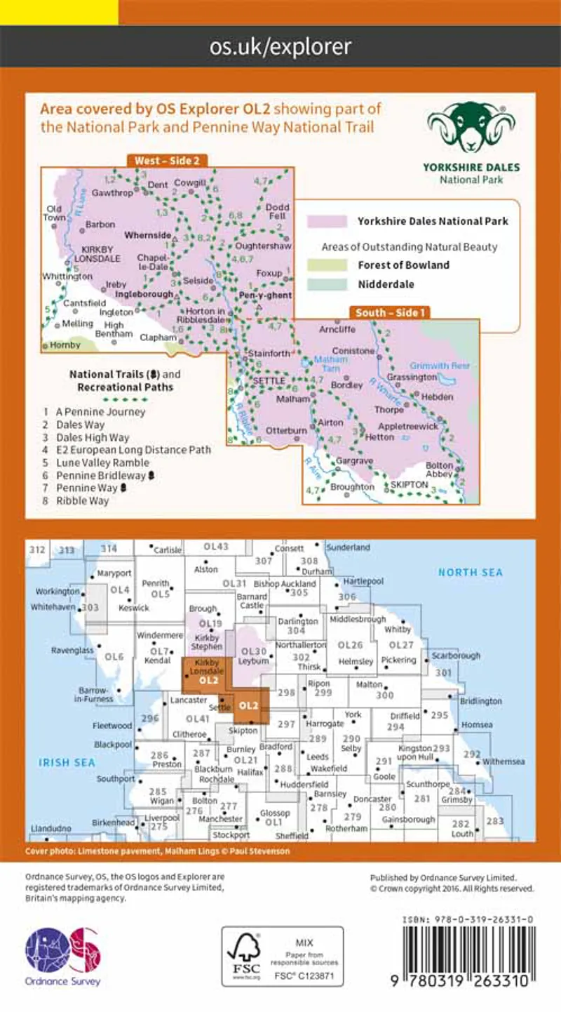 Explorer OL2 Yorkshire Dales South and West Ordnance Survey Map-4