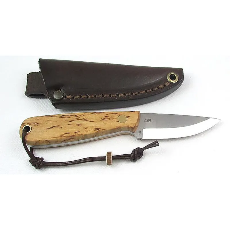 Brisa Enzo Necker 70 Curly Birch Handle Scandi Grind
