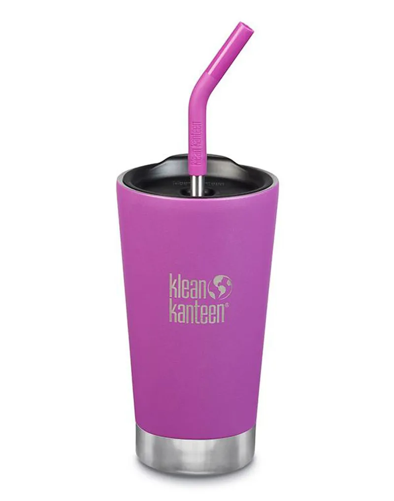 Klean Kanteen Insulated Tumbler 473ml 16oz Straw Lid Berry Bright