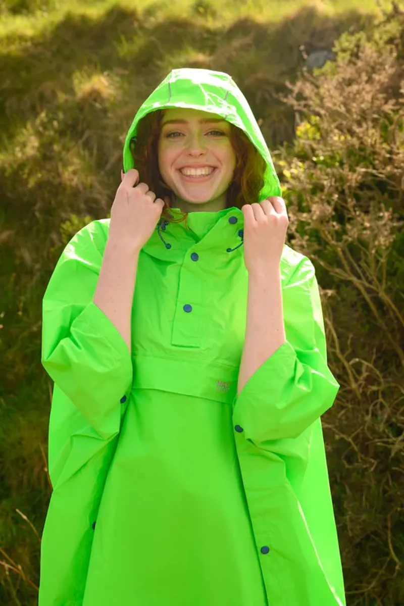 Mac in a Sac Waterproof Poncho - Neon Green-3
