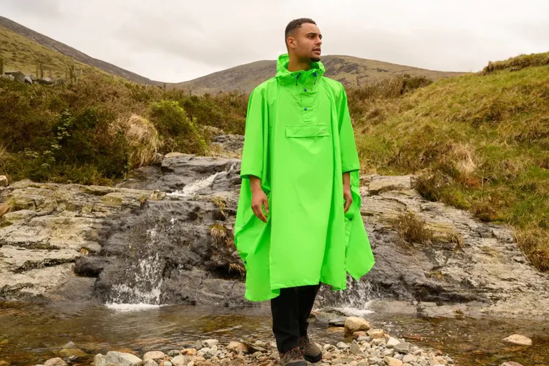 Mac in a Sac Waterproof Poncho - Neon Green-2
