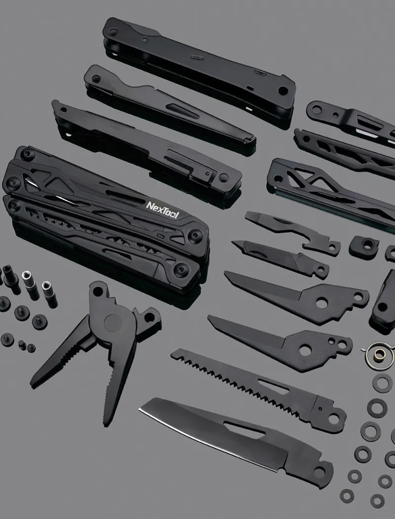 Nextool Black Knight Multi-Tool 11 in 1 EDC Non-Locking Blade with Bit Kit and Fabric Case-7