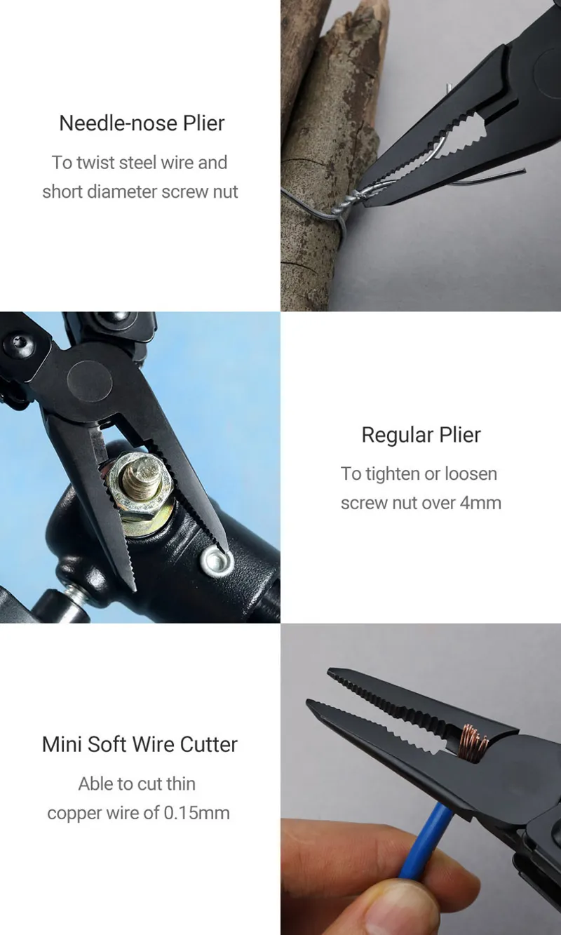Nextool Black Knight Multi-Tool 11 in 1 EDC Non-Locking Blade with Bit Kit and Fabric Case-9