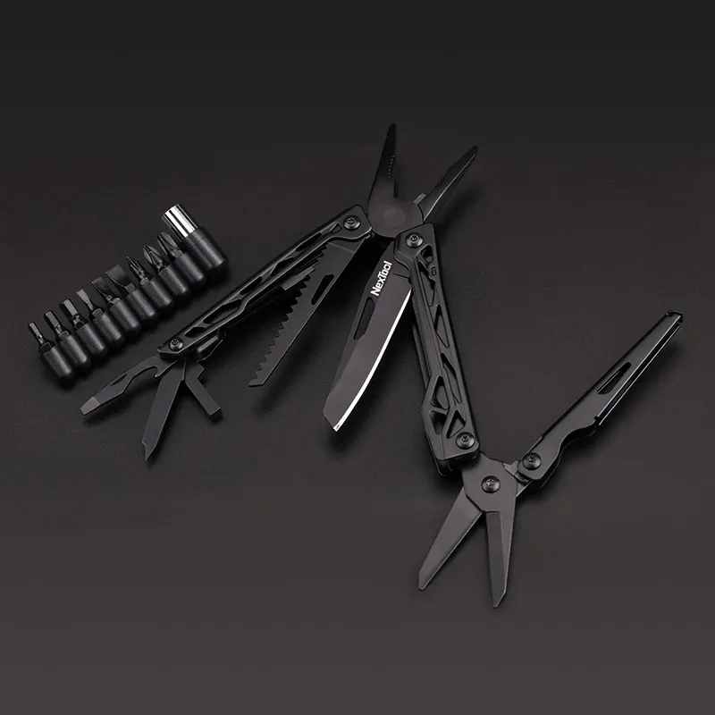 Nextool Black Knight Multi-Tool 11 in 1 EDC Non-Locking Blade with Bit Kit and Fabric Case-10