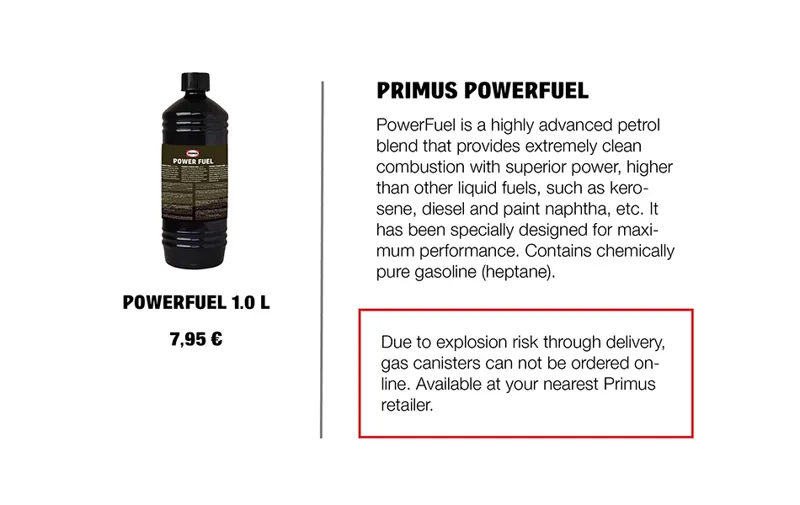 Primus Power Fuel 1.0L - Stove for liquid fuel camping stoves