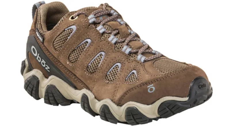 Oboz Womens Sawtooth Low Waterproof Walking Shoe Wide Fit Brindle Tradewinds Blue