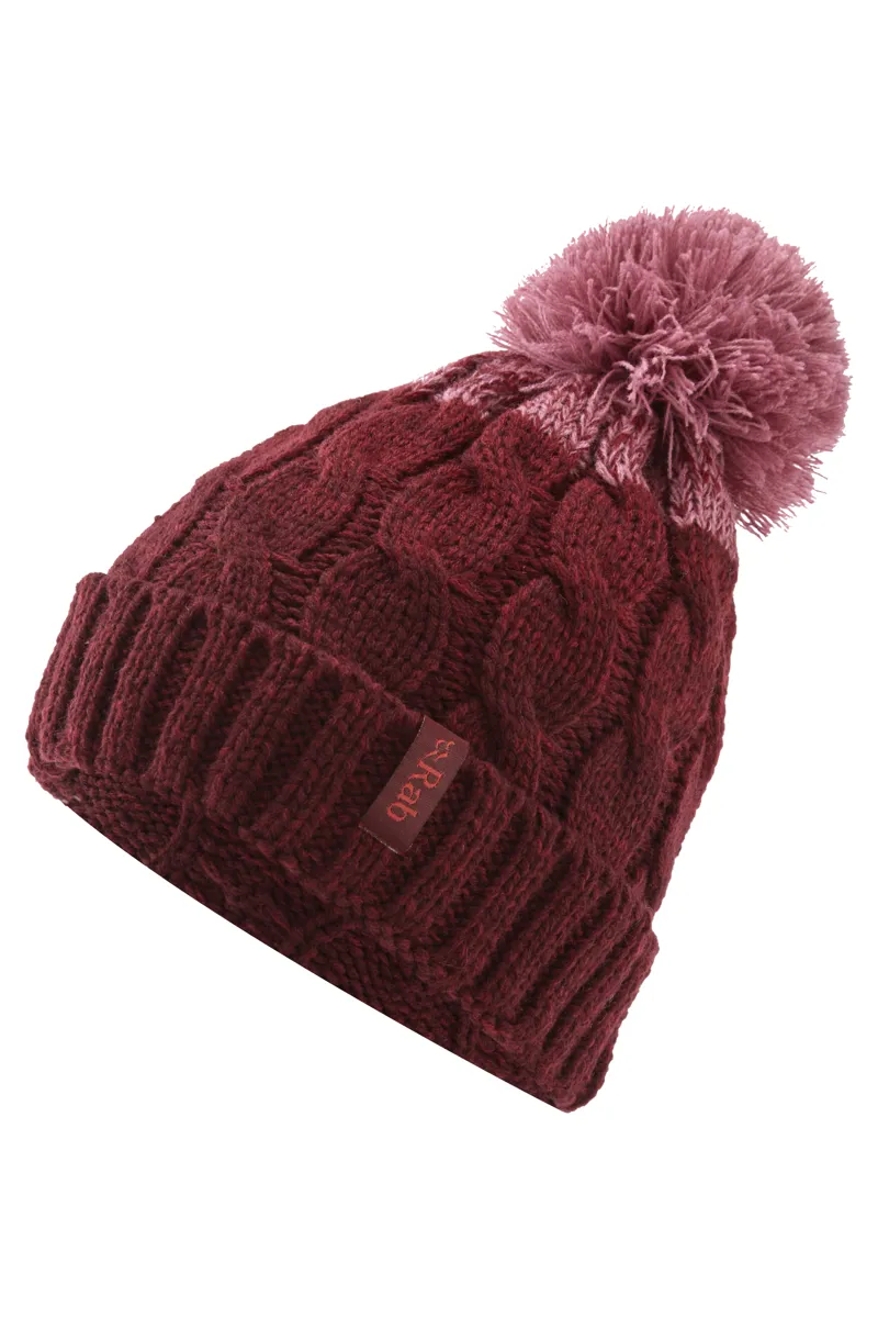Rab Braid Womens Beanie in Oxblood Red