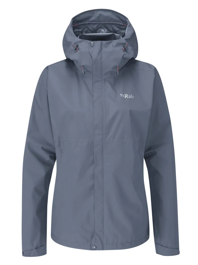 Rab Downpour Eco Womens Waterproof Jacket in Bering Sea Blue