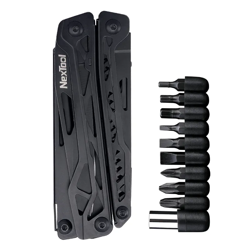 Nextool Black Knight Multi-Tool 11 in 1 EDC Non-Locking Blade with Bit Kit and Fabric Case