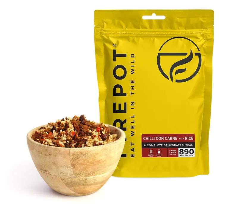 Firepot Foods Chilli con Carne and Rice XL Dehydrated Meal GF LF DofE Approved 890 kCal