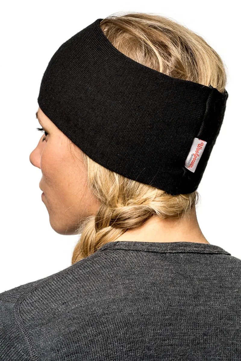 Woolpower 200 Headband with Logo - Black-2