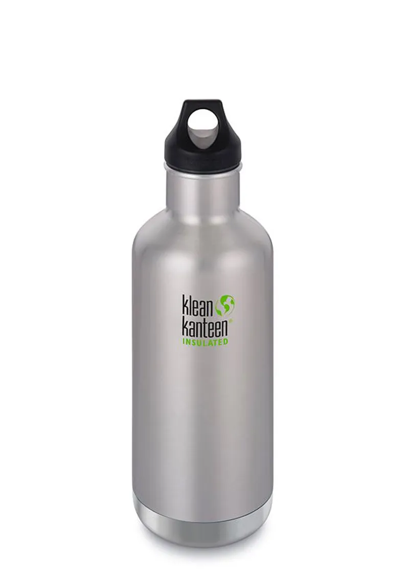 Klean Kanteen Insulated Classic Water Bottle 32oz Brushed Steel