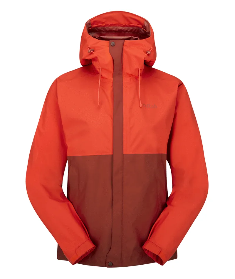 Rab Downpour Eco Women's Waterproof Jacket in Red Grapefruit/Tuscan Red