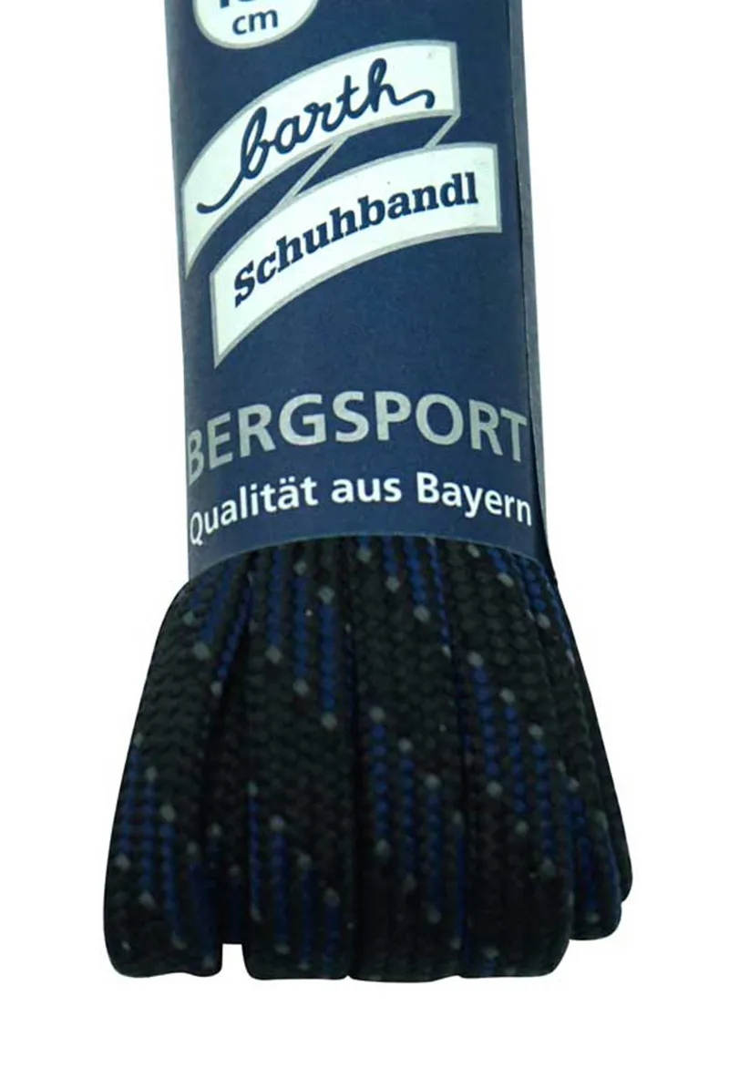 Meindl Flat Laces 150cm Blue/Dark Grey Hiking Bootlaces - Strong Durable Nylon Accessory for Boots Shoes - Shoelaces Made By Barth for Meindl
