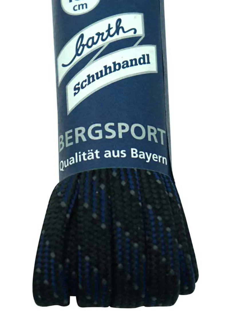 Meindl Flat Laces 200cm Blue/Dark Grey Hiking Bootlaces - Strong Durable Nylon Accessory for Boots Shoes - Shoelaces Made By Barth for Meindl