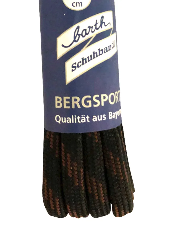 Meindl Flat Laces 150cm Black/Brown Hiking Bootlaces - Strong Durable Nylon Accessory for Boots Shoes - Shoelaces Made By Barth for Meindl