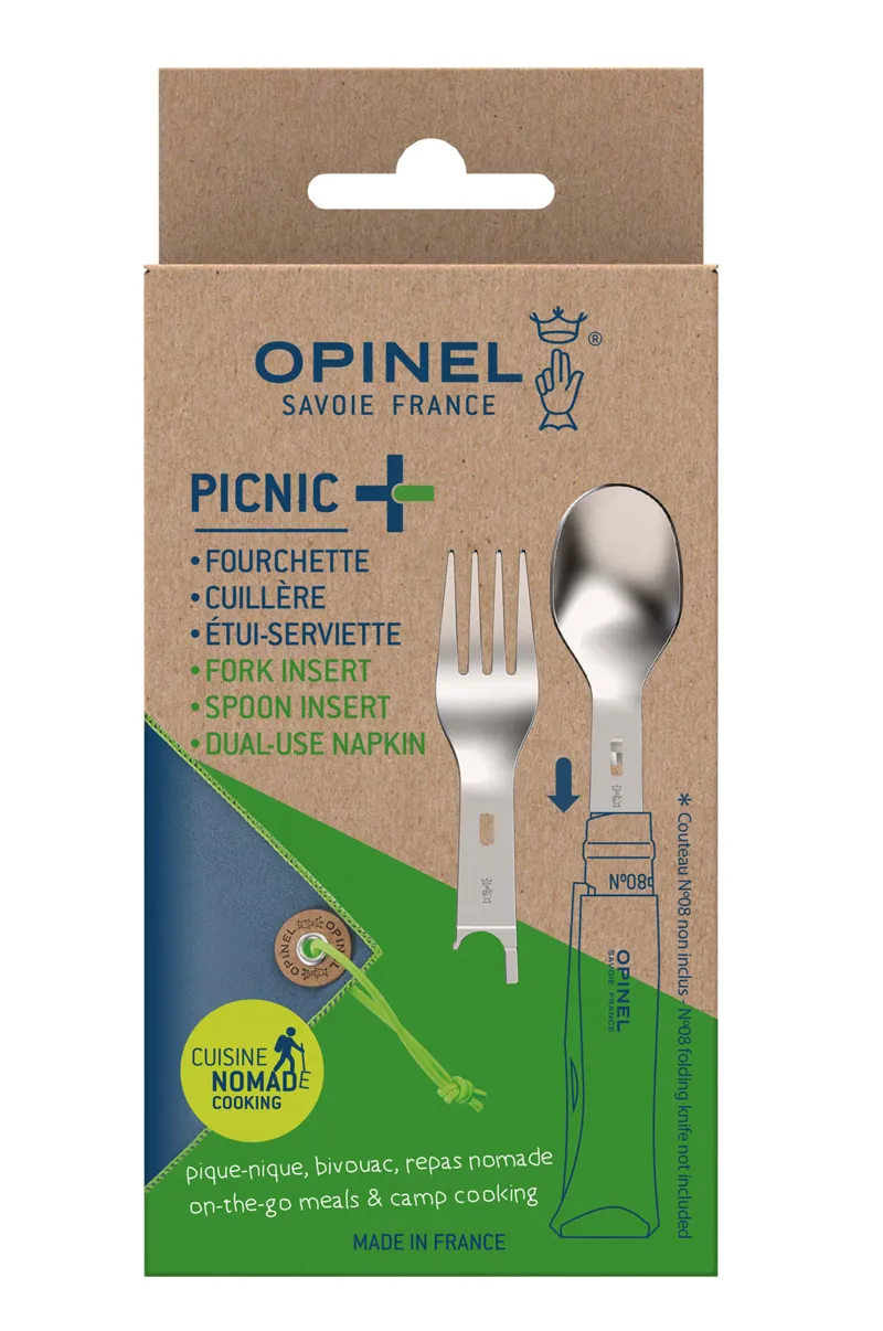 Opinel Complete Picnic + Set - Folding Knife Spoon and Fork-4