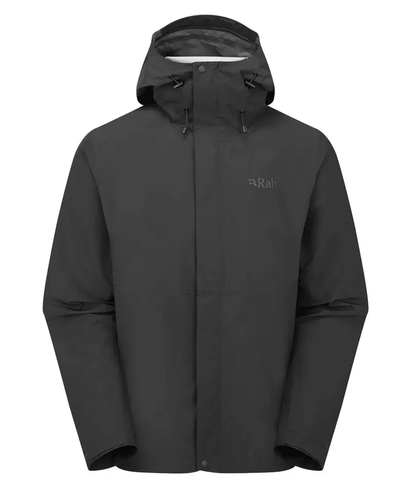 Rab Mens Downpour Waterproof Jacket in Black