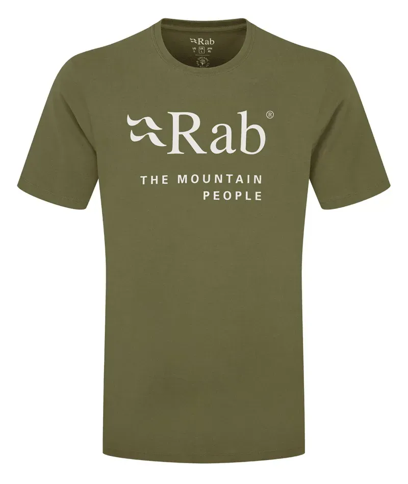 Rab Mens Stance Mountain Organic Cotton T-Shirt in Army