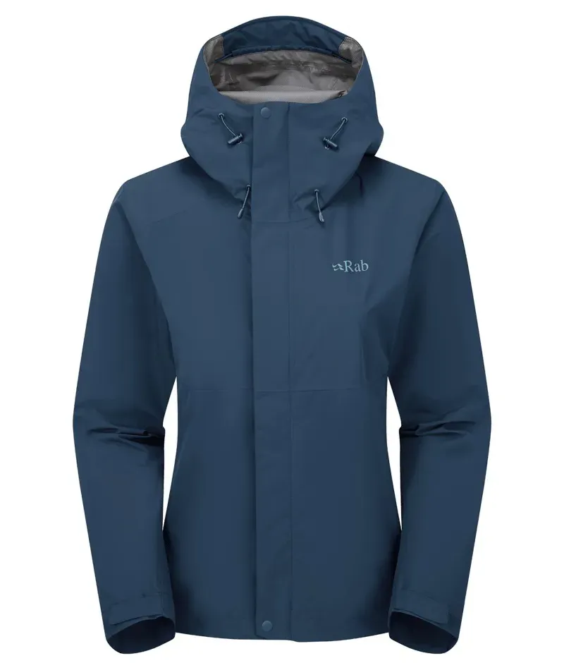 Rab Womens' Downpour Waterproof Jacket in Tempest Blue