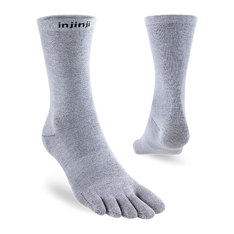 Injinji Coolmax Liner Crew Toe Socks - Grey