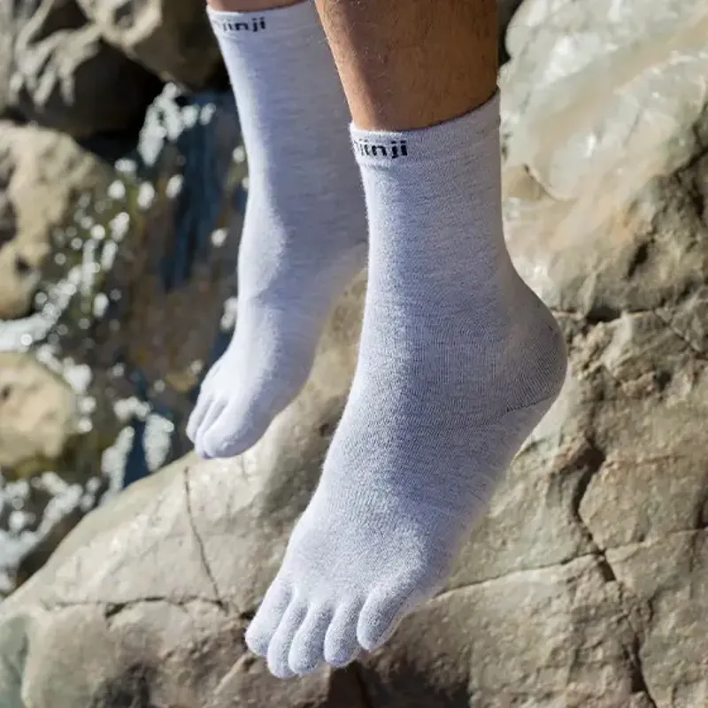 Injinji Coolmax Liner Crew Toe Socks - Grey-1