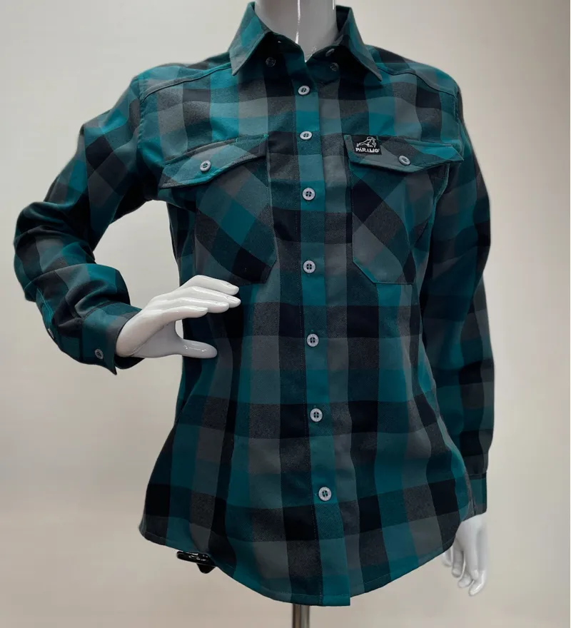 Paramo Women's Katla Long Sleeved Shirt - Spruce Gingham Check-3