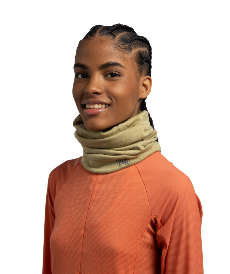 Buff Merino Midweight Melange Adult Gingko Green Neck Warmer-1