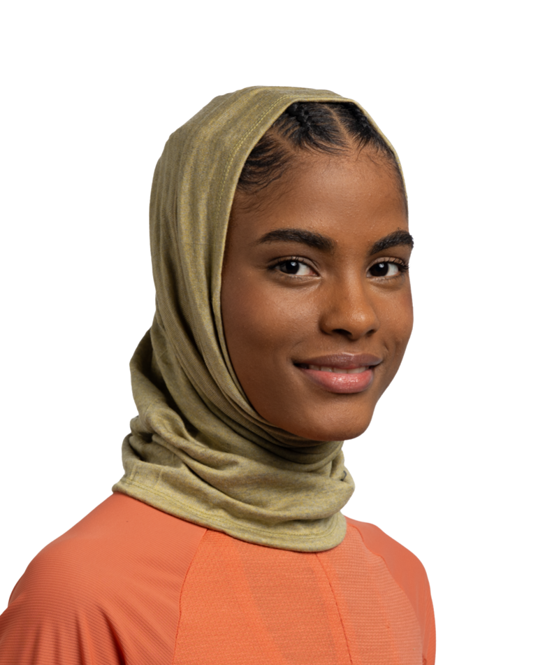 Buff Merino Midweight Melange Adult Gingko Green Neck Warmer-2