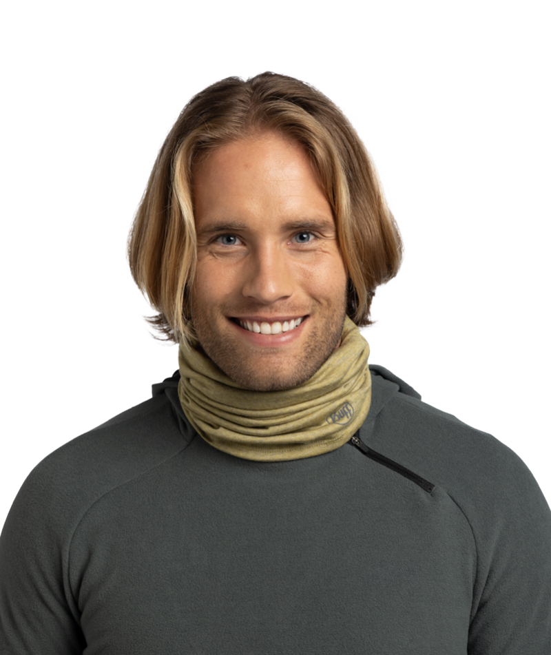 Buff Merino Midweight Melange Adult Gingko Green Neck Warmer-3