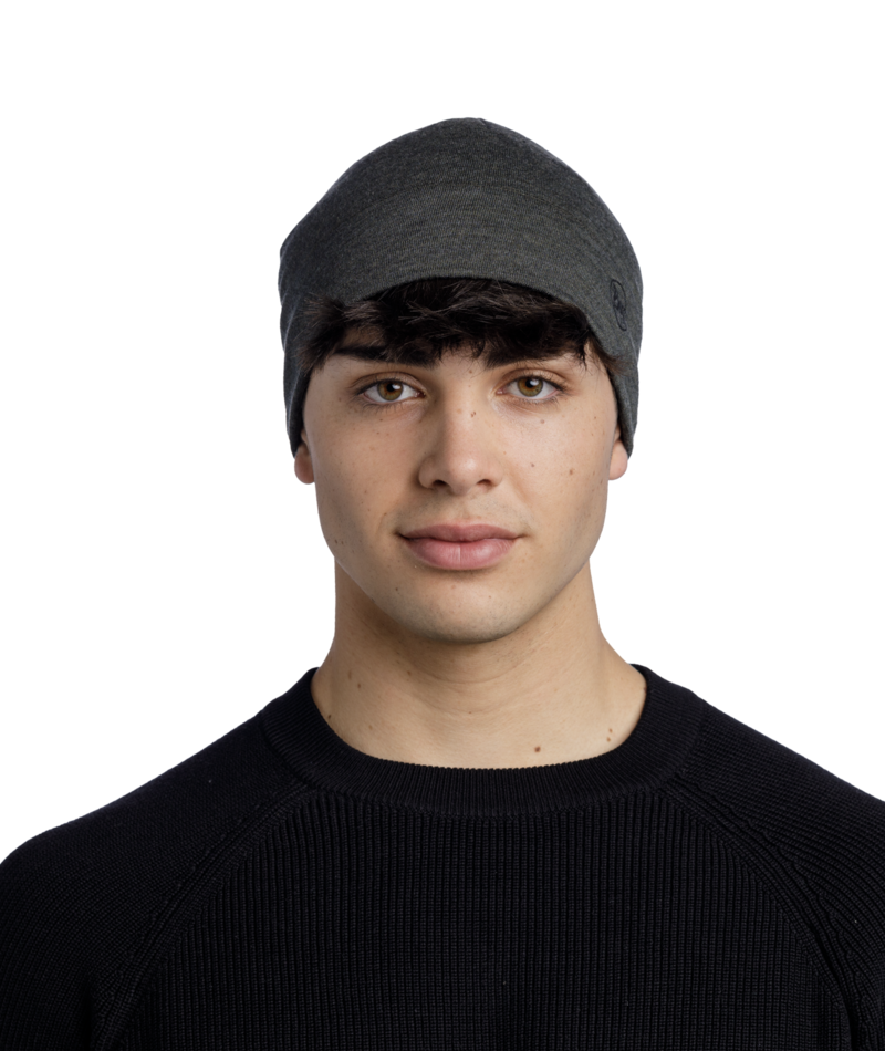 Buff Merino Midweight Beanie Solid Bark-2