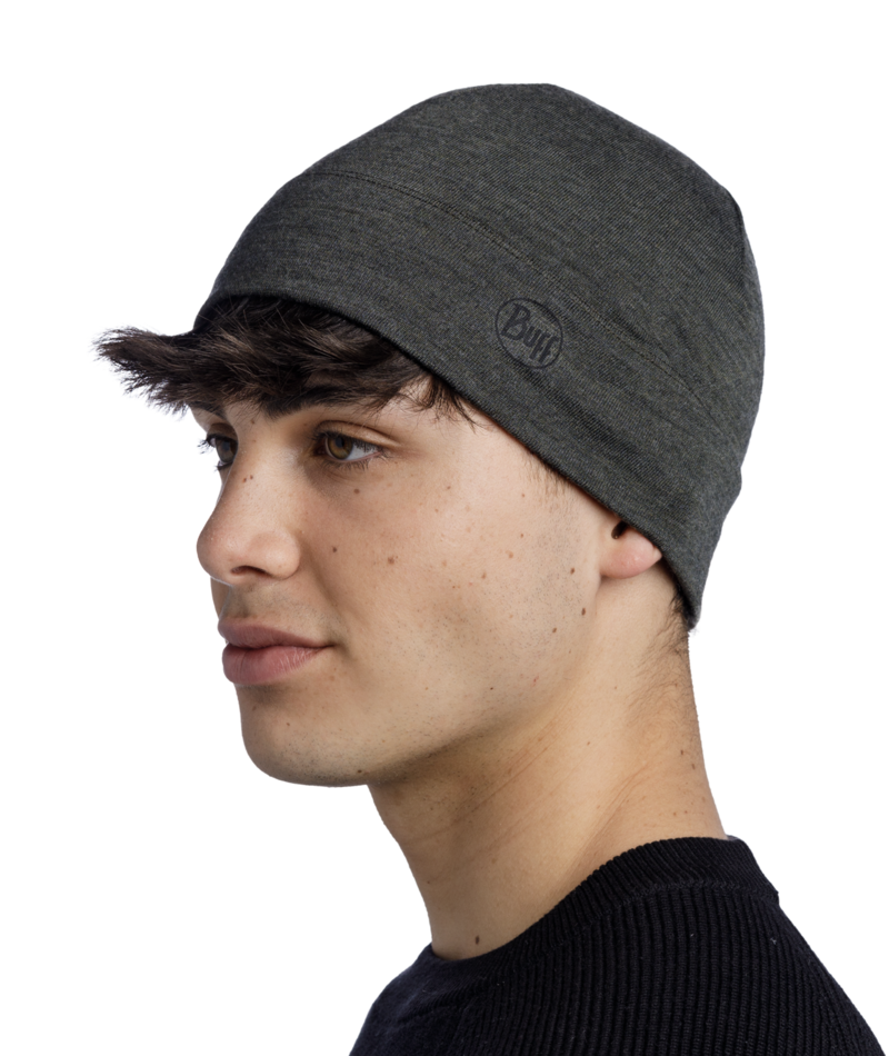 Buff Merino Midweight Beanie Solid Bark