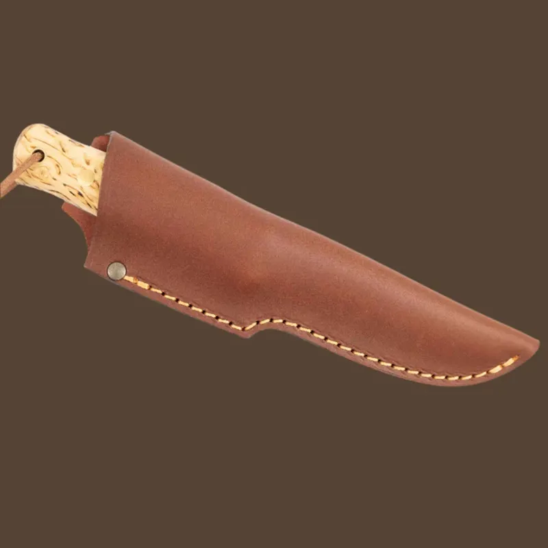 Casstrom Lars Falt Knife - Curly Birch Handle Scandi Grind -1