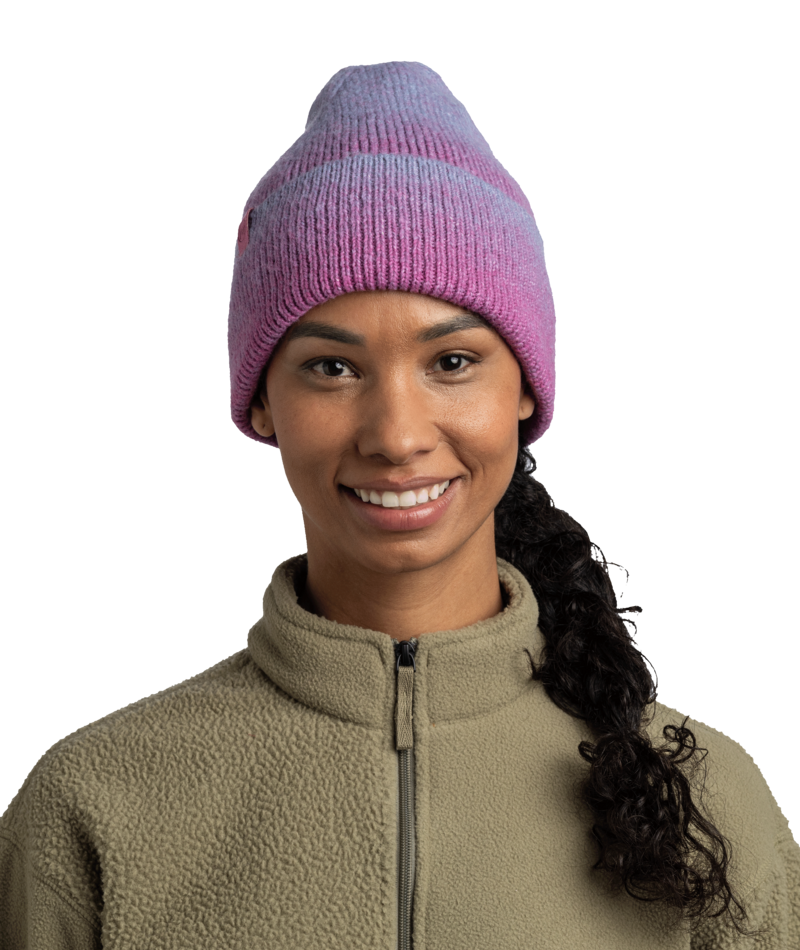 Buff Knitted Beanie Marin Orchid-2
