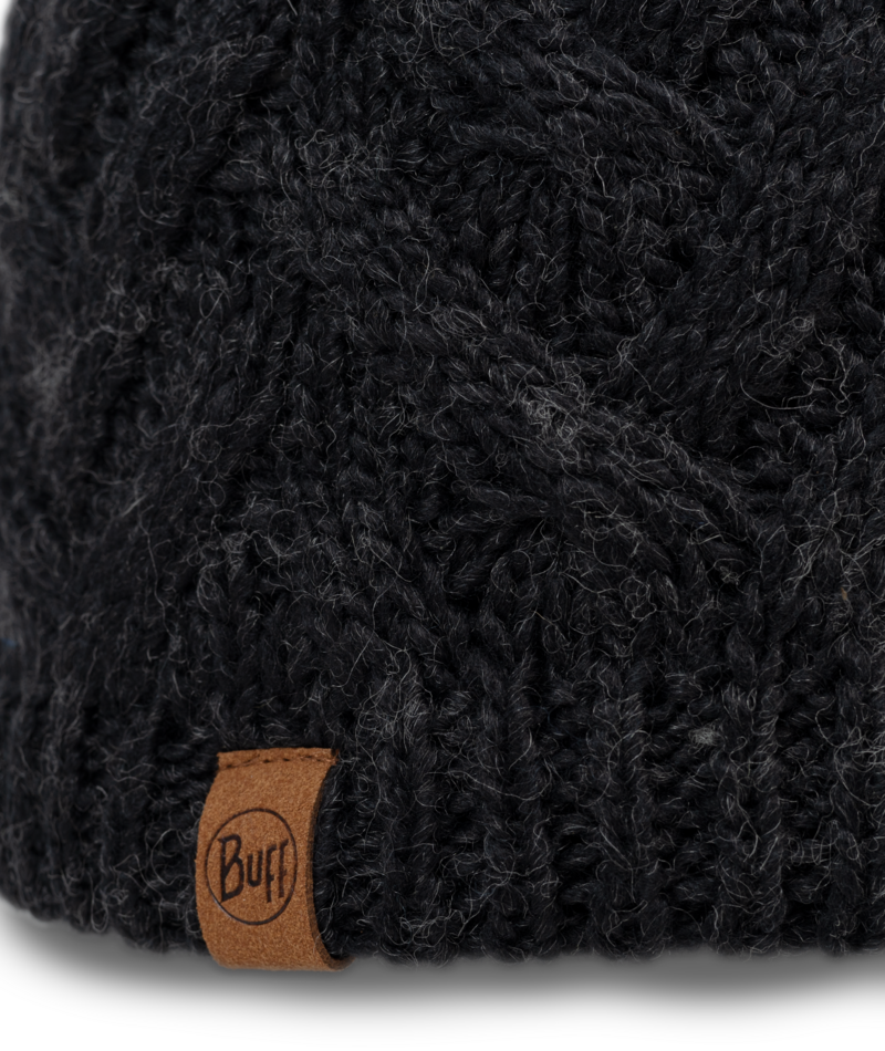 Buff Knitted and Fleece Band Beanie Caryn Graphite-3