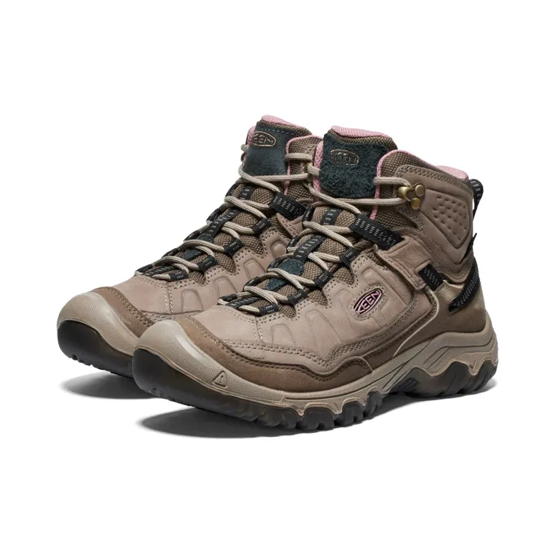 Keen Womens Targhee IV Mid Waterproof Wide Original fit Walking Boots Brindle/Nostalgia Rose-1
