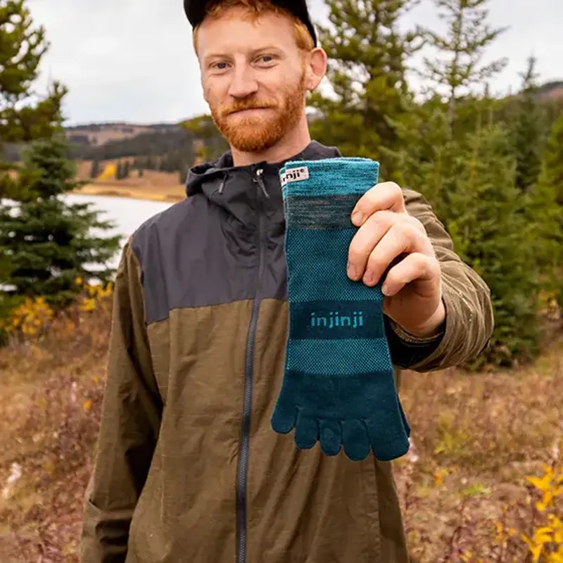 Injinji Trail Midweight Mini-Crew Toe socks - Midnight-2