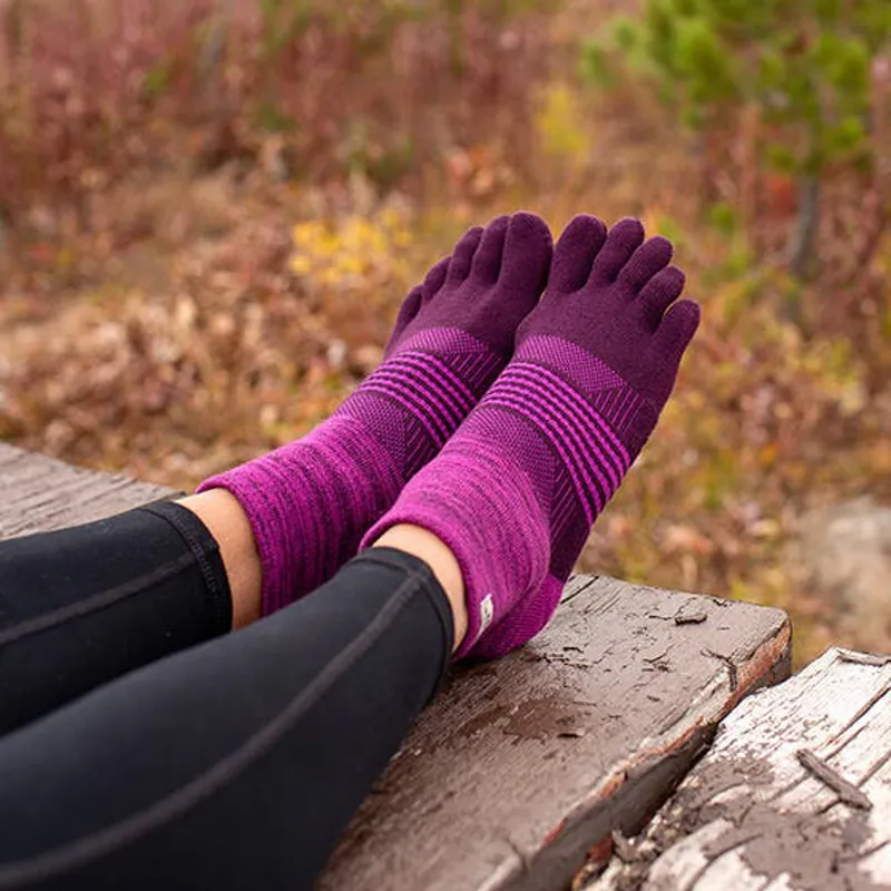 Injinji Womens Trail Midweight Mini crew Toe socks - Violet-2