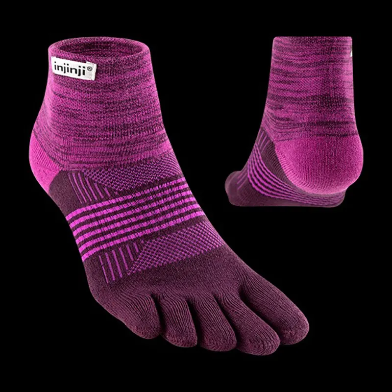 Injinji Womens Trail Midweight Mini crew Toe socks - Violet-1