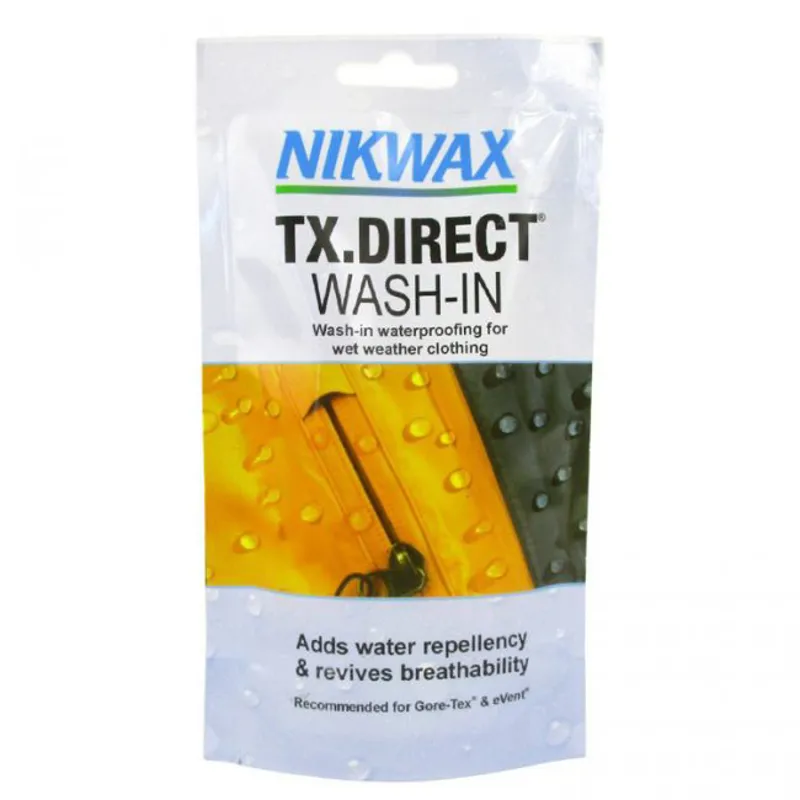 Nikwax TX Direct Wash-In 100ml Sachet DWR Clothing waterproofing