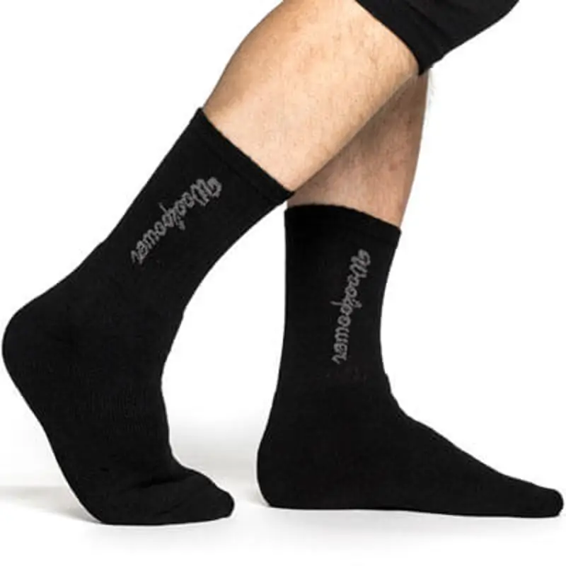 Woolpower 400 Unisex Merino Logo Socks  Black