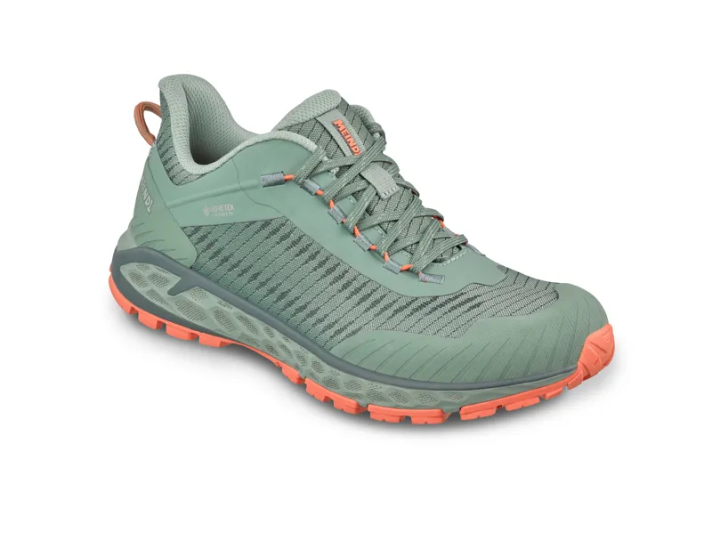 Meindl Womens Power Walker Lady 4.2 Wide Fit Shoe - reed green/orange