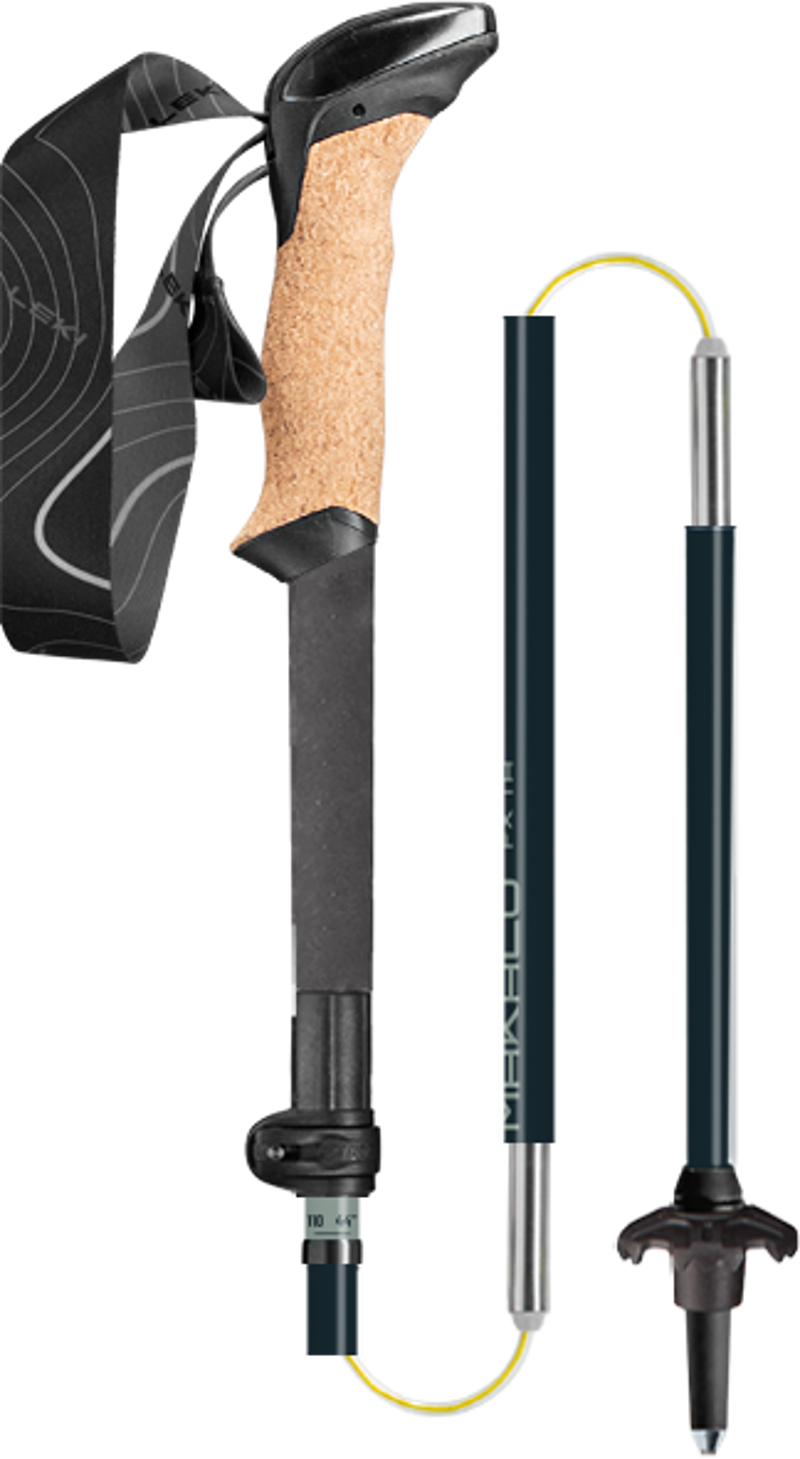 LEKI Unisex Makalu Cork FX TA Trekking Poles Pair Black and Green 100-130cm
